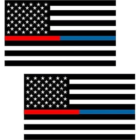 (x2) 6" Thin Blue Red Line American Subdued Flag Decal USA Police Fire 3M Reflective sticker R