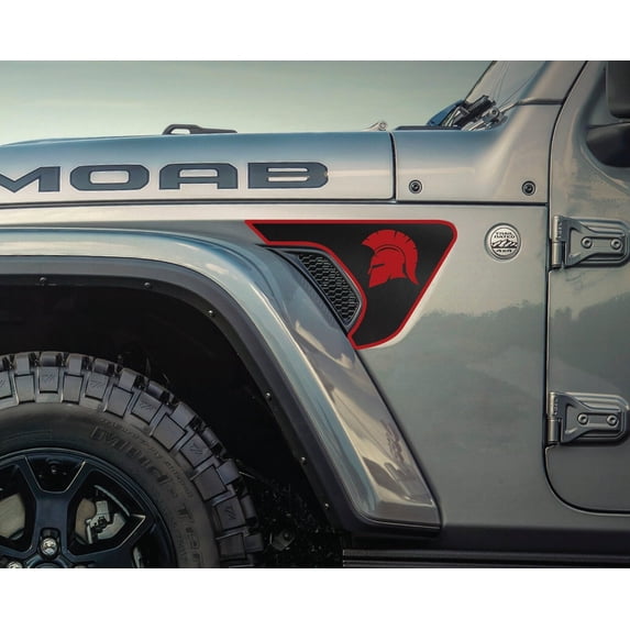 x2 Gladiator Spartan Fender Vent Vinyl Decal Sticker Compatible with and Fits Jeep Wrangler JL/Jeep Gladiator JT 2018-2024 - Set of Two