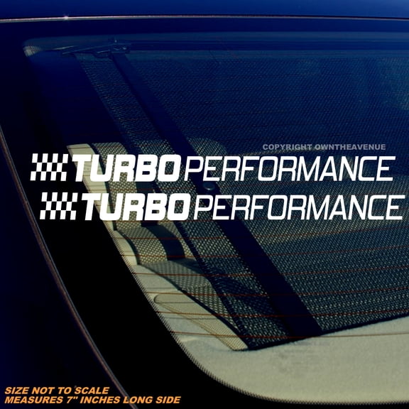 x2 Turbo Performance Racing Drifting Vinyl Sticker Decals - 7" Inches Long Side Each
