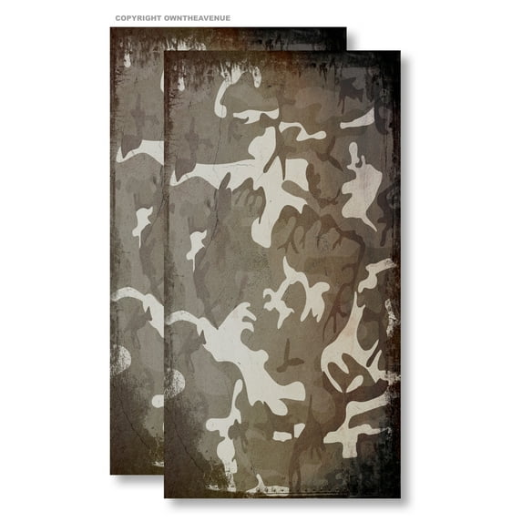 x2 Vintage Style Rugged Distressed Subdued Camo Vinyl Wrap Sticker Sheets 11"