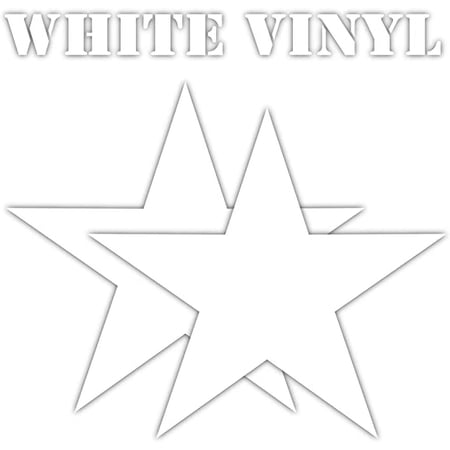 (x2) White or Reflective or Glow in The Dark Star Stickers | Star Shape Decals | US Flag Stars for Cars, Trucks, Windows, Laptops, Toolbox, Walls, Any Smooth Surface (6", White Vinyl)