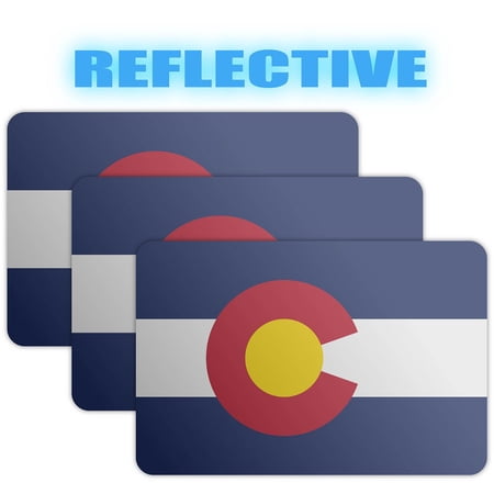 (x3) 3M Reflective Colorado Flag Stickers | Versatile & High Quality Safety Decals | Flag of Colorado Sticker Decals | Perfect for Hard hats, laptops, bikes, toolboxes and more!