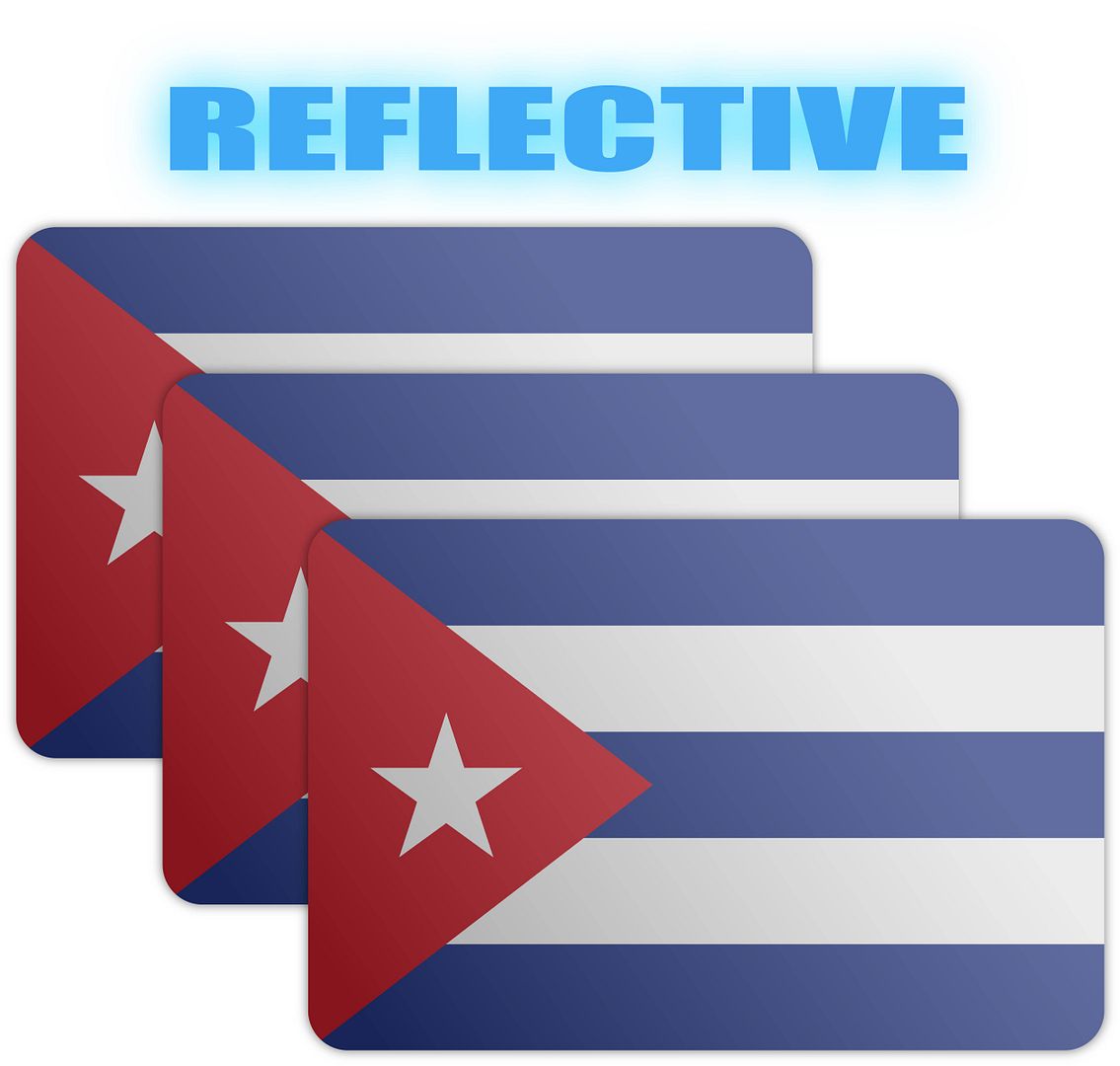 (x3) 3M Reflective Cuba Flag Stickers | Versatile & High Quality Safety Decals | Flag of Cuba Sticker Decals | Perfect for Hard hats, laptops, bikes, toolboxes and more! - image 1 of 3