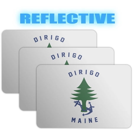 (x3) 3M Reflective Ensign of Maine Flag Stickers | Versatile & High Quality Safety Decals | Flag of Ensign of Maine Sticker Decals | Perfect for Hard hats, laptops, bikes, toolboxes and more!