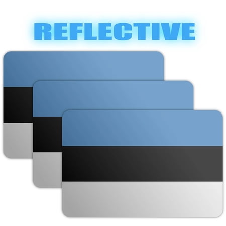 (x3) 3M Reflective Estonia Flag Stickers | Versatile & High Quality Safety Decals | Flag of Estonia Sticker Decals | Perfect for Hard hats, laptops, bikes, toolboxes and more!