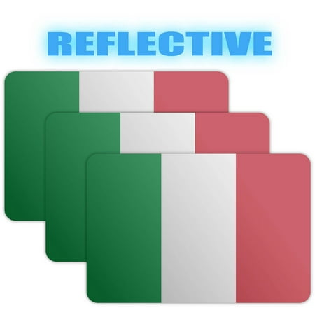 (x3) 3M Reflective Italy Flag Stickers | Versatile & High Quality Safety Decals | Flag of Italy Sticker Decals | Perfect for Hard hats, laptops, bikes, toolboxes and more!