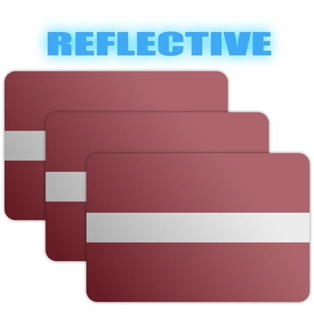 (x3) 3M Reflective Latvia Flag Stickers | Versatile & High Quality Safety Decals | Flag of Latvia Sticker Decals | Perfect for Hard hats, laptops, bikes, toolboxes and more!