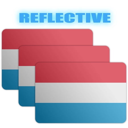 (x3) 3M Reflective Luxembourg Flag Stickers | Versatile & High Quality Safety Decals | Flag of Luxembourg Sticker Decals | Perfect for Hard hats, laptops, bikes, toolboxes and more!
