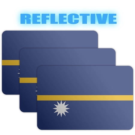 (x3) 3M Reflective Nauru Flag Stickers | Versatile & High Quality Safety Decals | Flag of Nauru Sticker Decals | Perfect for Hard hats, laptops, bikes, toolboxes and more!
