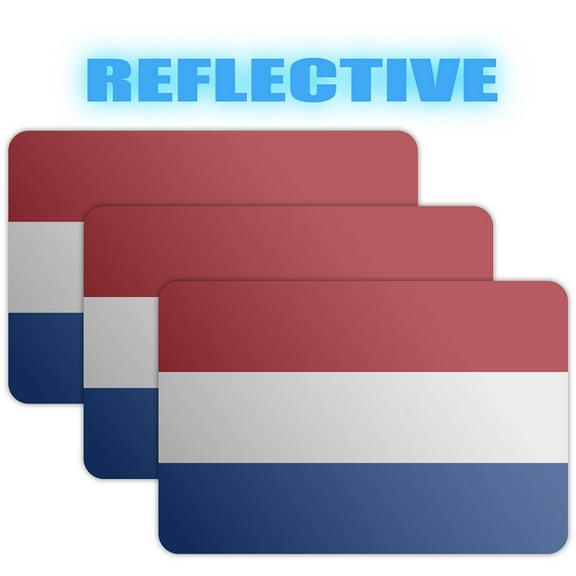 (x3) 3M Reflective Netherlands Flag Stickers | Versatile & High Quality Safety Decals | Flag of Netherlands Sticker Decals | Perfect for Hard hats, laptops, bikes, toolboxes and more!