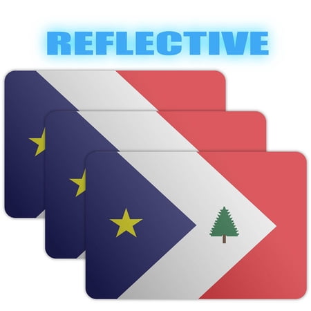 (x3) 3M Reflective the New England Acadians Flag Stickers | Versatile & High Quality Safety Decals | Perfect for Hard hats, laptops, bikes, toolboxes and more!