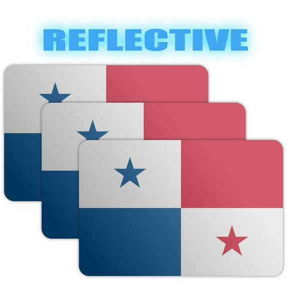 (x3) 3M Reflective Panama Flag Stickers | Versatile & High Quality Safety Decals | Flag of Panama Sticker Decals | Perfect for Hard hats, laptops, bikes, toolboxes and more!