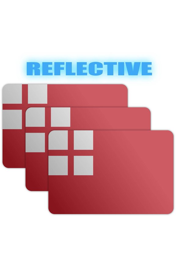 (x3) 3M Reflective Red Ensign of England Square Canton Flag Stickers | Versatile & High Quality Safety Decals | Perfect for Hard hats, laptops, bikes, toolboxes and more!
