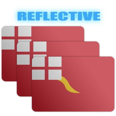 (x3) 3M Reflective Suffolk County Regiment Flag MG Flag Stickers | Versatile & High Quality Safety Decals | Perfect for Hard hats, laptops, bikes, toolboxes and more!