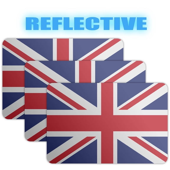 (x3) 3M Reflective United Kingdom Flag Stickers | Versatile & High Quality Safety Decals | Flag of United Kingdom Sticker Decals | Perfect for Hard hats, laptops, bikes, toolboxes and more!
