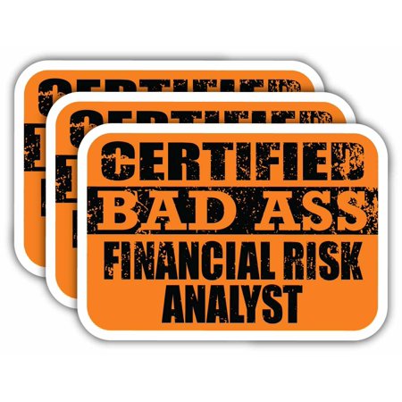 (x3) Certiefied Bad Ass Financial Risk Analyst Stickers | Cool Funny Occupation Job Career Gift Idea | 3M Sticker Vinyl Decal for Laptops, Hard Hats, Windows, Cars
