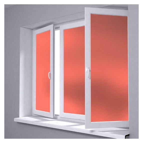 "x300" (4FTx25FT) Orange Color Frosted Glass Peel and Stick Window Film Home Bedroom Bathroom Privacy Waterproof Sticker Decal Tool Kit