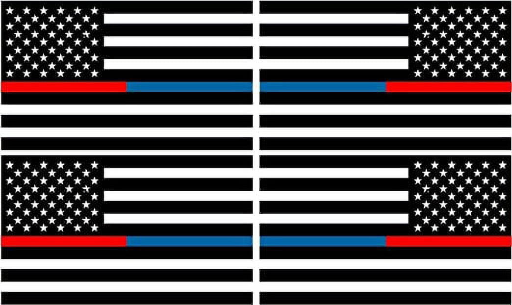 2 - 4 Thin Blue Red Line American Subdued Flag Decal USA Police