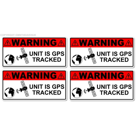 x4 GPS Alarm System Warning Anti Theft Car Vehicle Security Sticker Decals RedT