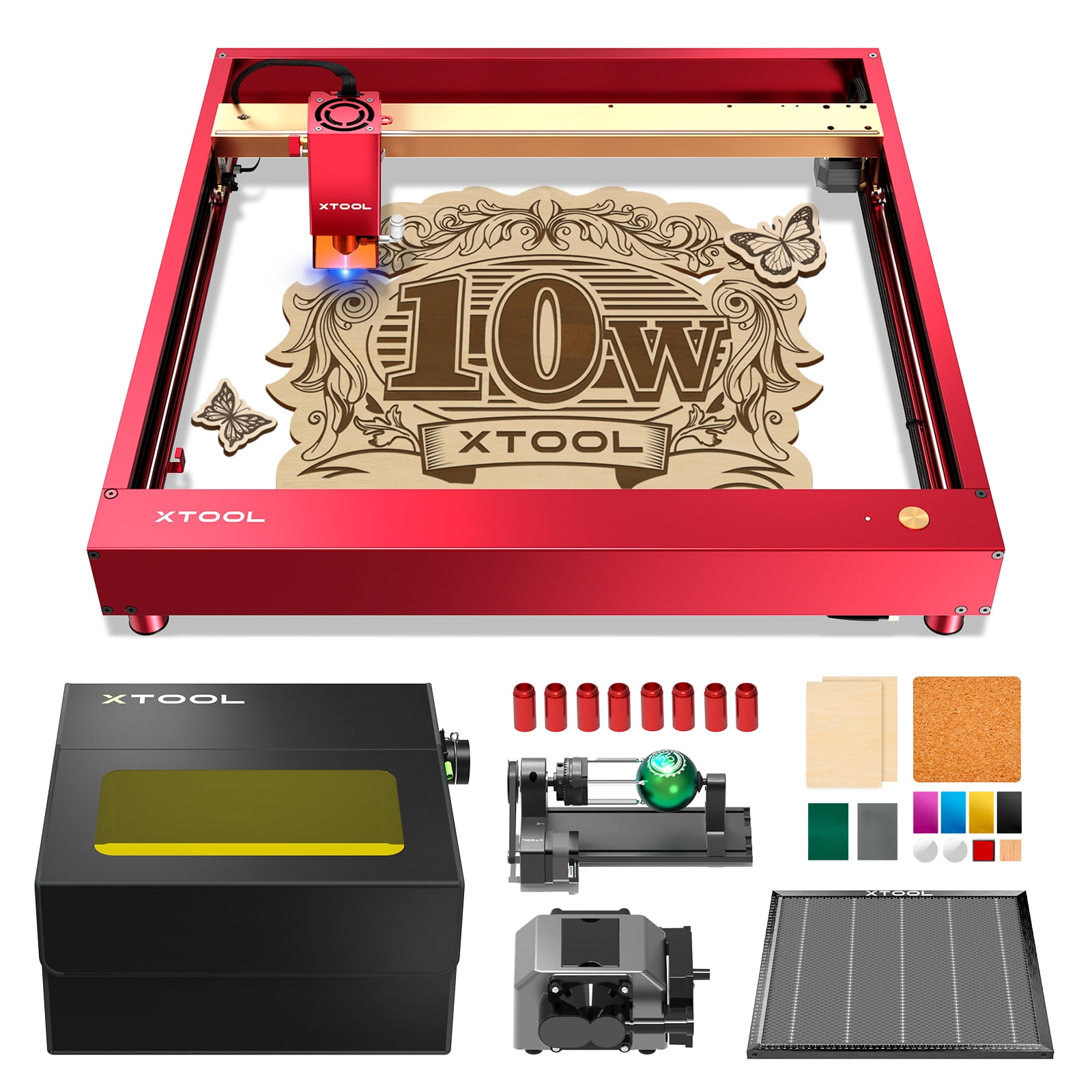 xTool M1 2-in-1 Laser Engraver, 10w Output Craft Laser Cutter with  Integrated Enclosure, Compatibility with Rotary, Air Assist, Honeycomb  Panel, Laser