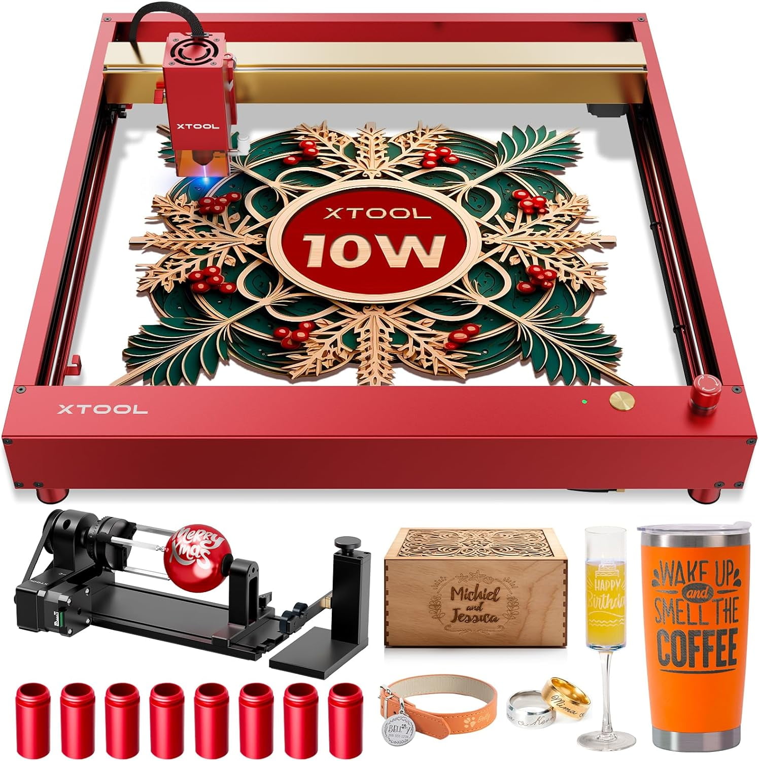 xTool D1 Pro Laser Engraver 4-in-1 Rotary Roller Kit for xTool D1 Pro Laser Engraver 4-in-1 Rotary Roller Kit for