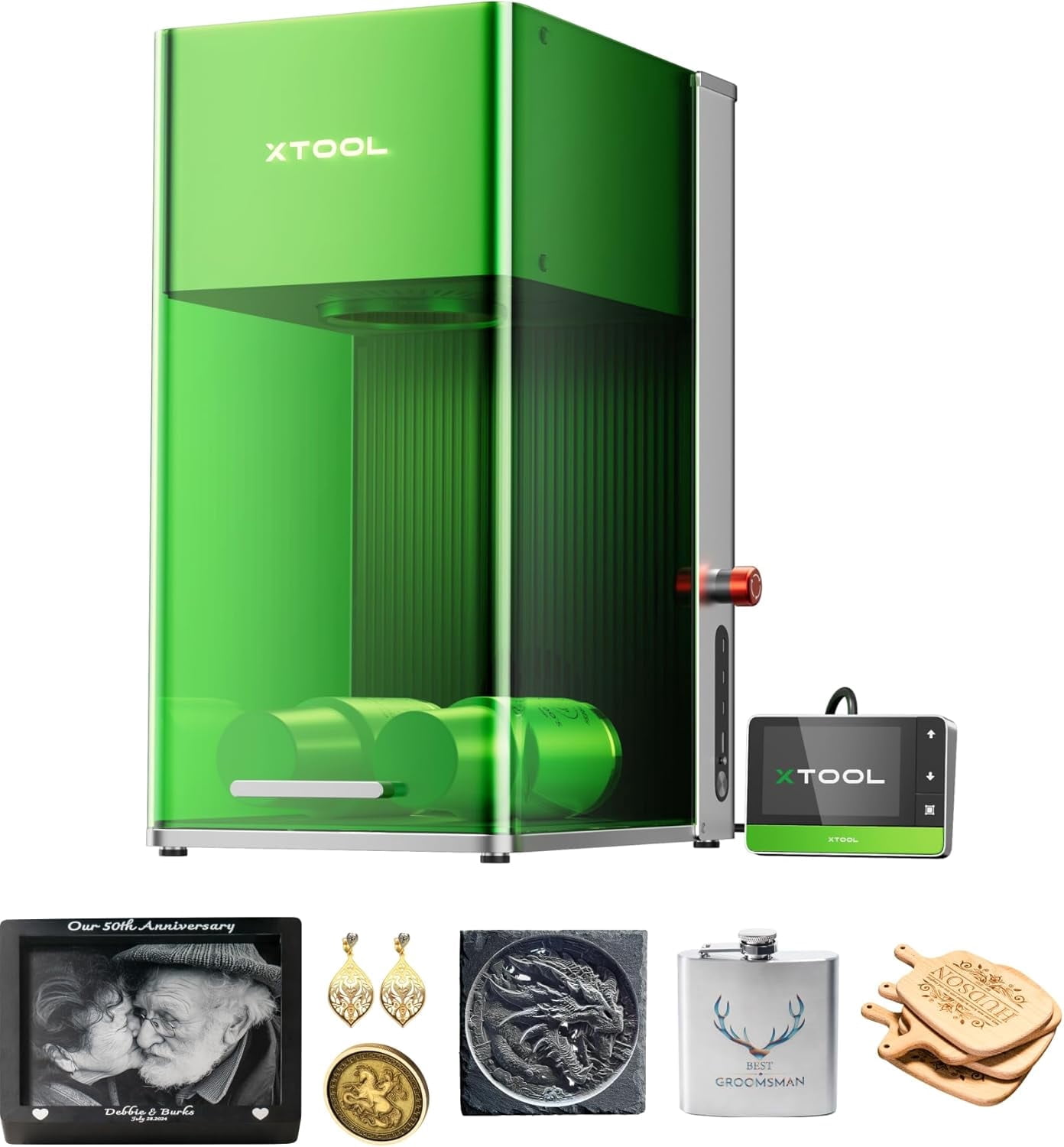 xTool F1 Ultra 20W Fiber & Diode Dual Laser Engraver, 10000mm/s Ultra Fast Laser Engraver and Cutter Machine, 16MP Smart Camera,  3D Engraving Machine