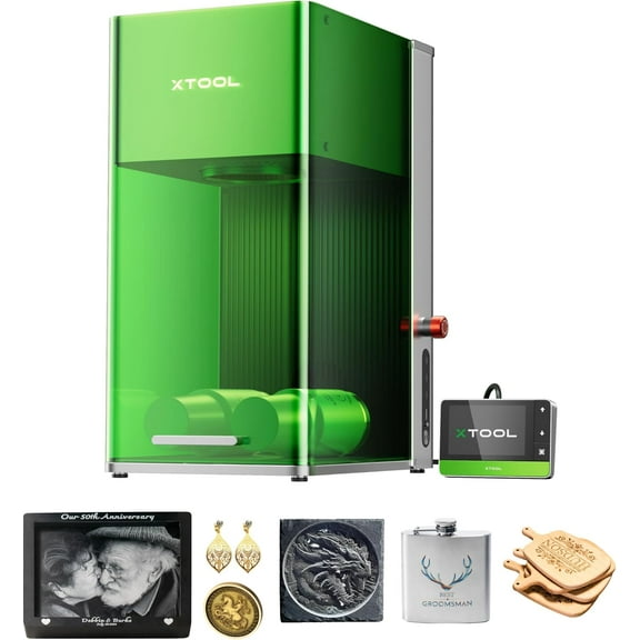 xTool F1 Ultra 20W Fiber & Diode Dual Laser Engraver, 10000mm/s Ultra Fast Laser Engraver and Cutter Machine for Jewelry, Metal, Wood, 16MP Smart Camera, Auto Streamline, 3D Engraving Machine