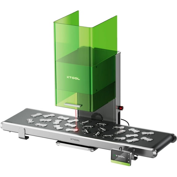 xTool F1 Ultra 20W Fiber & Diode Dual Laser Engraver with Auto Conveyor, 10000mm/s Ultra Fast Laser Engraver and Cutter Machine for Jewelry, Metal, Wood, with Smart Camera, Auto Streamline Production