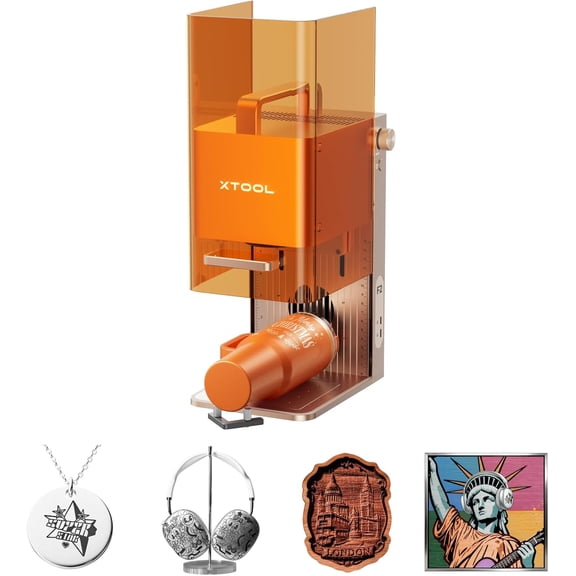 xTool F2 Dual Laser Engraver, 15W Diode & 5W IR, Built-in 50MP Camera, 6000mm/s Speed, 3D Embossing & Color Marking for Metal/Wood, Portable On-Site Engraving Machine
