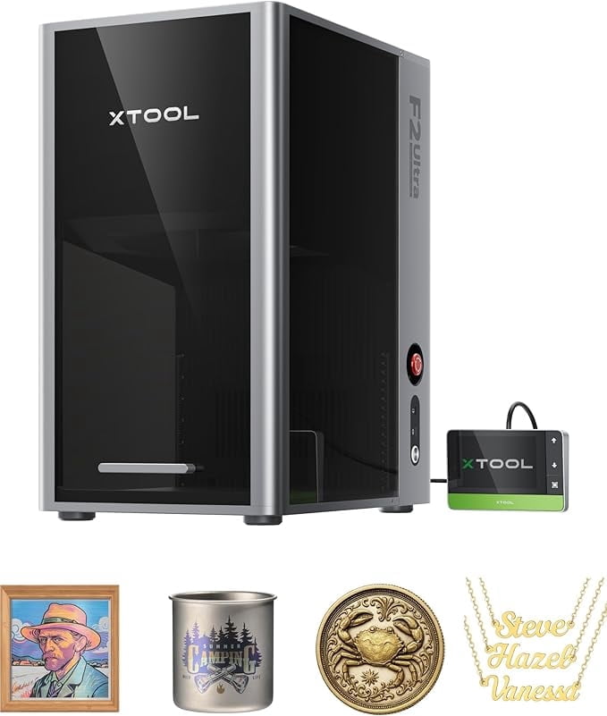xTool F2 Ultra Single 60W MOPA Fiber Laser Engraver, 100+ Color Metal Engraving, Dual 48MP Cameras, 15,000mm/s Ultra-Fast, AI Powered 3D Laser Engraving Machine