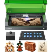 xTool S1 20W Laser Cutter and Engraver Machine, with Auto Conveyor Feeder, 118'' Long Crafts, 600mm/s Speed, Laser Engraver for Tumblers Wood and Metal, Acrylic, etc, Deluxe Bundle