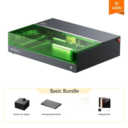 xTool S1 40W Laser Engraver and Cutter Machine with Air Assist & Honeycomb