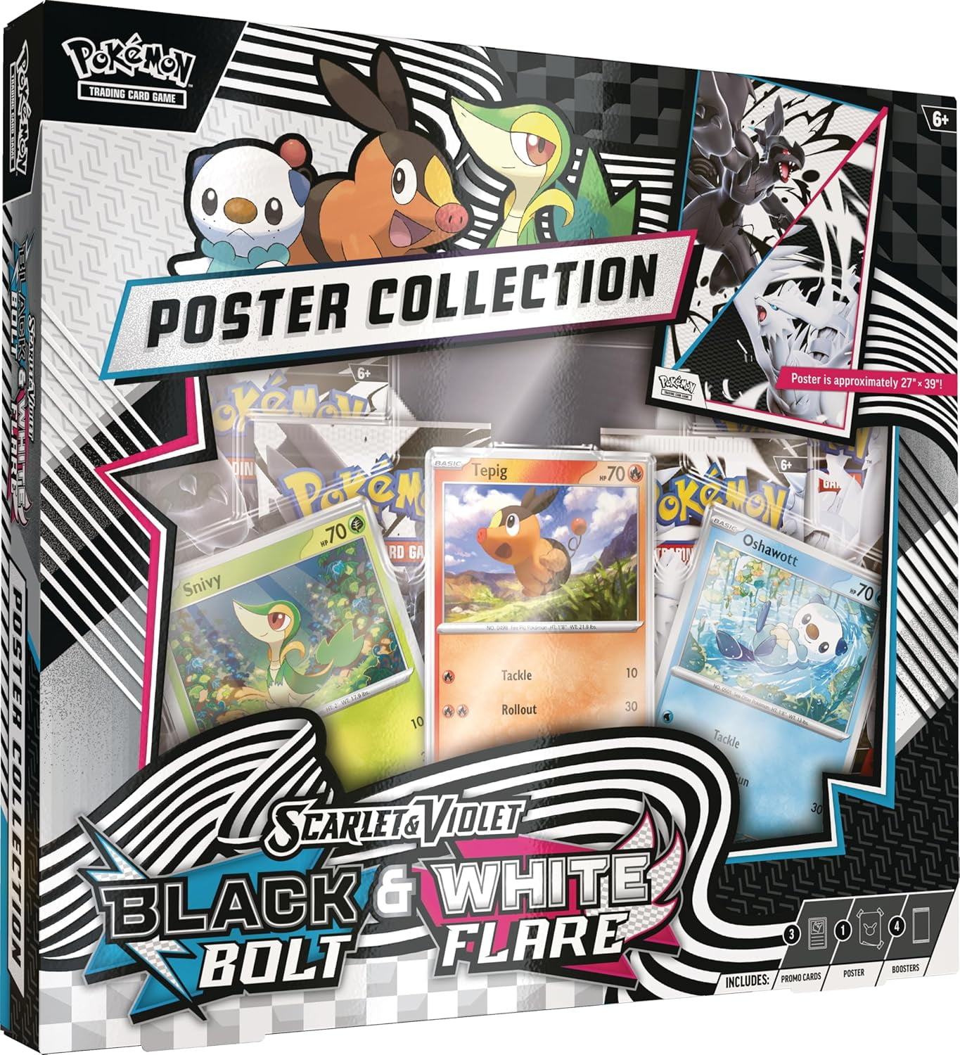 Pokémon TCG Scarlet & Violet 10.5 Unova Poster Collection Box - 4 Packs