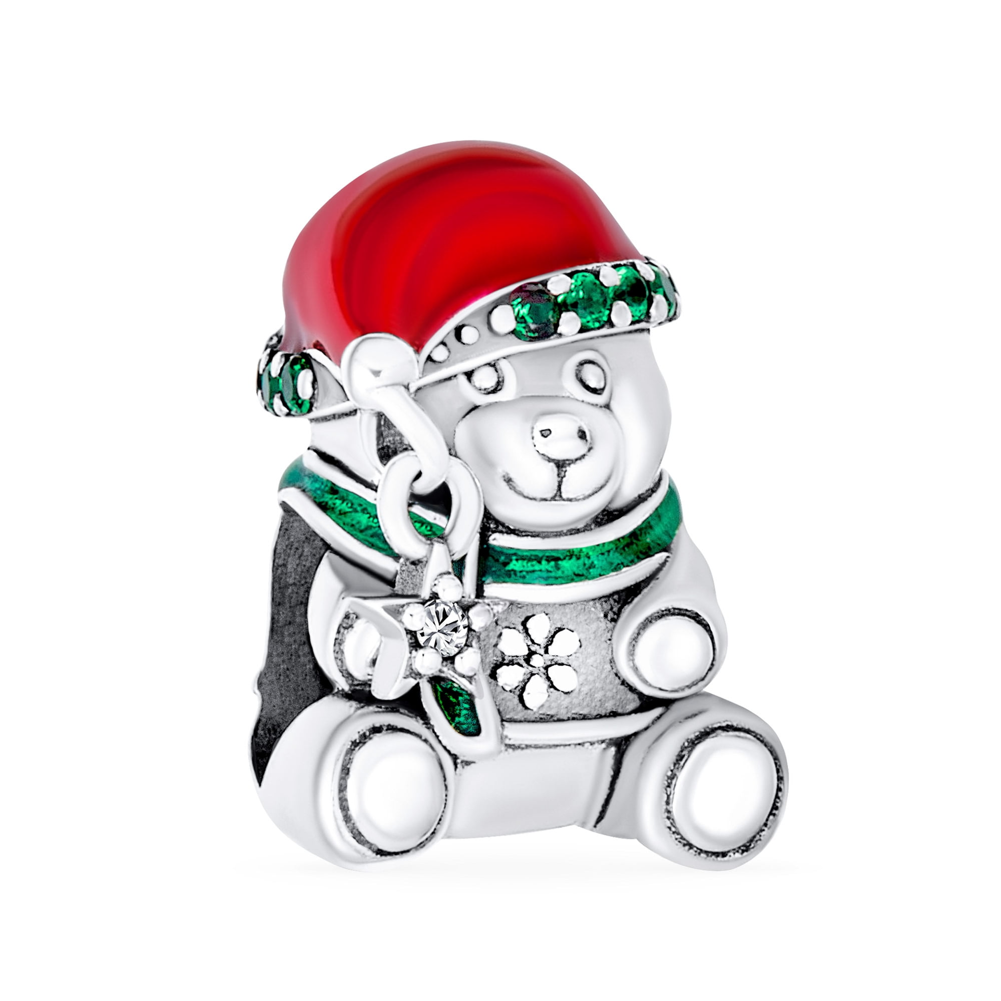 Bling Jewelry Christmas Teddy Bear Pendant