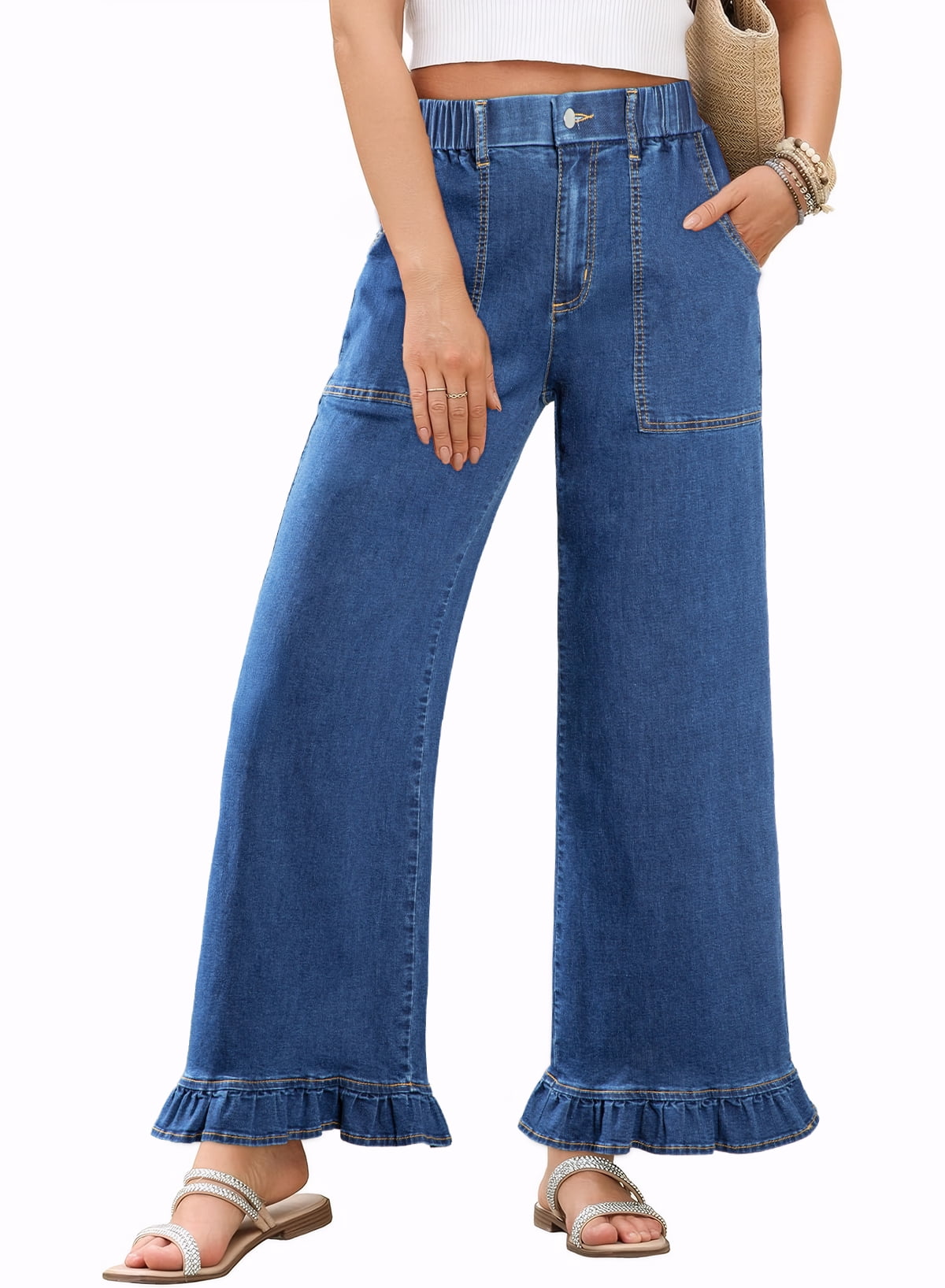 DOKOTOO High Waist Wide Leg Jeans
