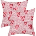 thumbnail image 1 of xanee Valentines Pillow Covers 18x18 Pink Red White Love Heart Decor Throw Pillows Case for Couch Valentine''s Day Anniversary Indoor Outdoor Decorative Cushion Case for Sofa Bed Decorations Set of 2, 1 of 6