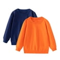thumbnail image 1 of xaoyunyn 2-Pack Kids Long Sleeve Sweatshirt Spring Fall Casual Basic Crewneck Solid Color Pullover Tops, 1 of 6