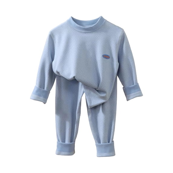 xaoyunyn 2 Piece Warm Outfits for Kids Soft Solid Color Crewneck Long Sleeve Tops and Pant Sets 6M-13 Years