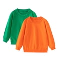 thumbnail image 1 of xaoyunyn 2 Pieces Solid Color Pullover for Kids Fall Winter Casual Basic Round Neck Long Sleeve Sweatshirts, 1 of 6
