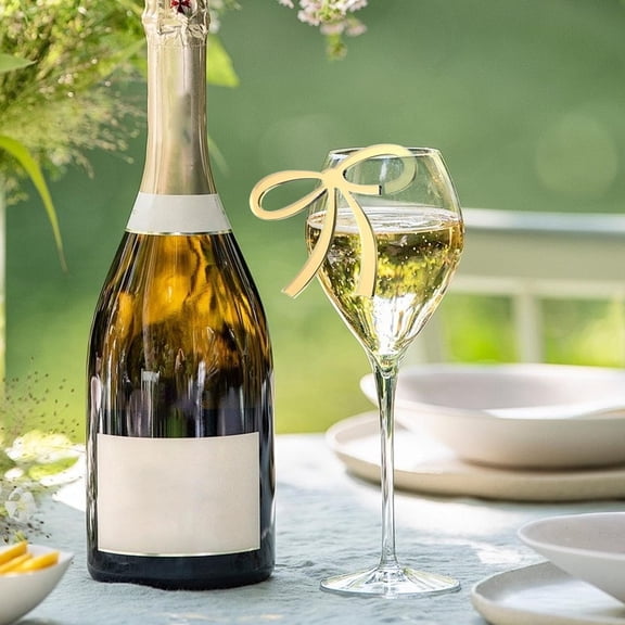 xaoyunyn Acrylic Bow Glass Marker Elegant and Reusable Drink Markers for Weddings,Birthdays Parties Unique Way to Personalize Your Beverage Glass