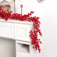 thumbnail image 1 of xaoyunyn Artificial Christmas Garland with Realistic Red Berries Suit for Holiday Decorations Weddings Indoor and Outdoor Use Stable Plastic Material 76 Inches Long, 1 of 6