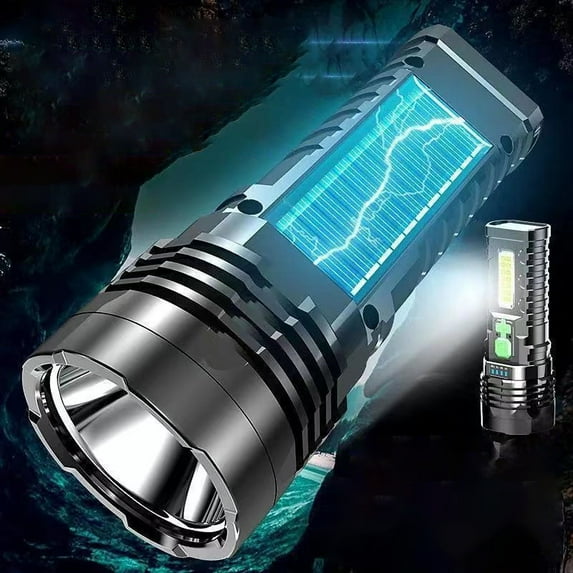 xaoyunyn Brightest Rechargeable LED Flashlight 1000 Lumens,Waterproof High Power Torch with 4 Modes for Camping,Fishing,Emergencies,USB Charging