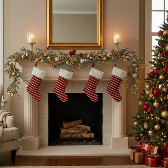 xaoyunyn Elegant Christmas Ornament for Doorways Walls Fireplaces and More Stable Plastic with Festive Easy Installation for Indoor and Outdoor Holiday Décor