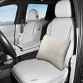 thumbnail image 1 of xaoyunyn Ergonomic Suede Car Lumbar Support Cushion with Adjustable Straps,Removable Washable Cover,Neck Support for Long Run,Beige, 1 of 6