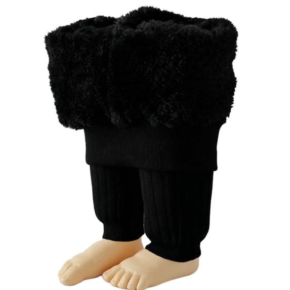 xaoyunyn Fleece Lined Casual Pant for Girls Winter Thick Warm High Waisted Slim Leggings 1-8 Years