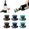 thumbnail image 1 of xaoyunyn Funny Silicone Hat Wine Bottle Stoppers Reusable Leak Proof Caps for Wine,Champagne,Beer Cooking Decorative and Easy to Clean Stopper Set, 1 of 8