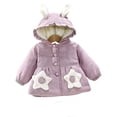 thumbnail image 1 of xaoyunyn Fuzzy Coats for Girls Winter Cute Thicken Fleece Hooded Jacket Casual Comfy Button Down Outerwear, 1 of 6