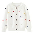thumbnail image 1 of xaoyunyn Girl's Button Down Cardigans Fall Casual Loose Colorful Balls Long Sleeve Knitted Sweater Outerwear, 1 of 6