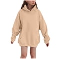 thumbnail image 1 of xaoyunyn Girl's Oversized Hoodie Sweatshirt Casual Loose Fashion Plain Long Sleeve Pullover Tops with Pocket 2-13 Years, 1 of 6
