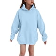 thumbnail image 1 of xaoyunyn Girl's Oversized Hoodie Sweatshirt Casual Loose Fashion Plain Long Sleeve Pullover Tops with Pocket 2-13 Years, 1 of 6